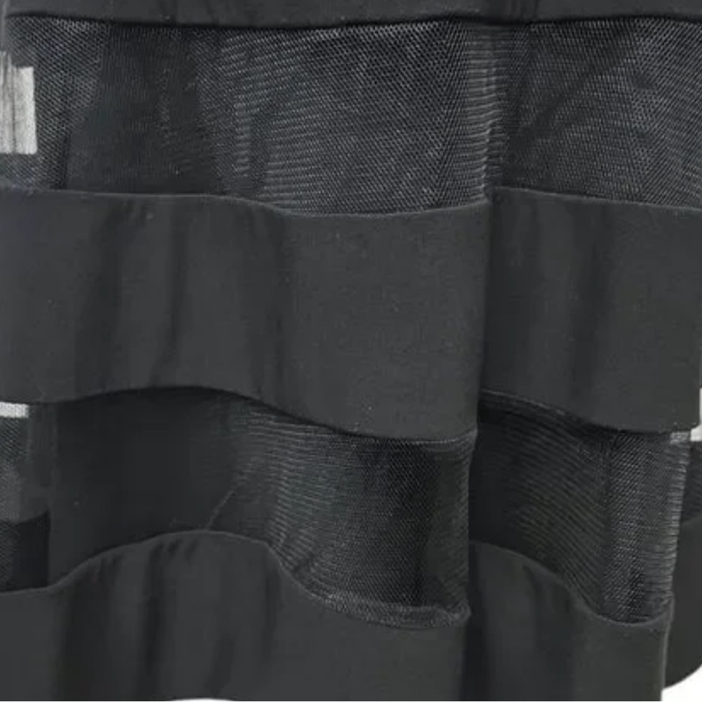 Ralph Lauren Black Tiered Mesh Faux Wrap Dress - Picture 14 of 15